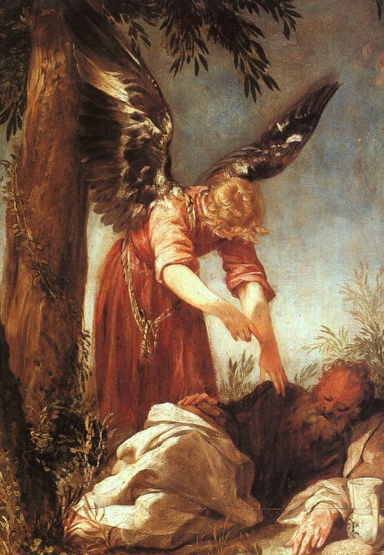 Juan Antonio Escalante An Angel Awakens the Prophet Elijah France oil painting art